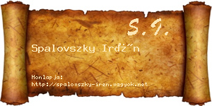 Spalovszky Irén névjegykártya
